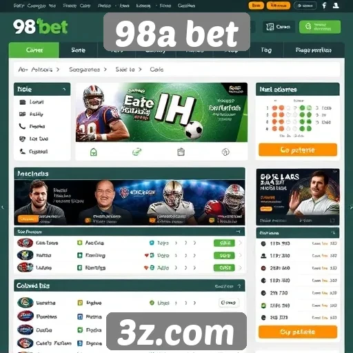 Interface do usuário do site 98a bet